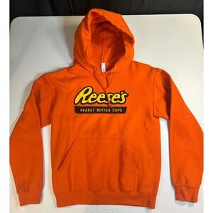 Reese's Peanut Butter Cups Orange Graphic Hoodie Sweatshirt Small